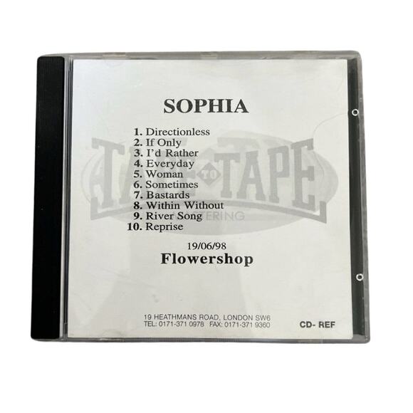CD Other - Sophia The Infinite Circle Promo CD Flowershop Tape to Tape Mastering 1998 VG